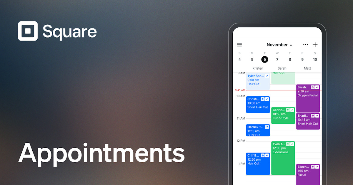 Square Appointments booking dashboard